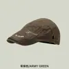 Gorra de Algodón Estilo Coreano para Hombre Primavera y Verano Boina con Bordado de Letras y Logo de Acero para Mujer Boina Retro de Pintor para Jóvenes Literarios