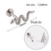Pendientes de tachuela para labio con pasador de titanio G23, pendientes de tachuela de serpiente en forma de T, personalidad, mini tachuelas para cartílago con forma de serpiente curva, pendientes multicolor