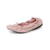 Zapatos tipo huevo súper suaves 360 grados flexibles de oveja completa, colección otoño 2026, punta cuadrada, corte bajo, piel genuina, moño, suela suave para mujer