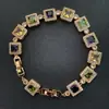 Versa Simulação de Fornecimento Transfronteiriço Joias Doce Turmalina Corindo Azul Cor Diamante Esmeralda Pulseira Tesouro Feminina Banhada 18k