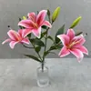 Flor artificial Mei Bao punho 3 Lily casamento estrada chumbo decoração material flor noiva segurando flor decoração casa flor falsa