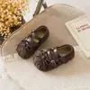 Zapatos de cuero vintage estilo francés 2026 primavera y otoño nueva versión coreana para niñas, zapatos de princesa con lazo y suelas suaves para combinar con faldas