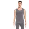 Ropa interior térmica para hombre, estilo otoño e invierno, chaleco sin mangas con forro polar, conjunto de chaleco térmico de cachemir sin costuras