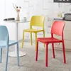 Taburete moderno minimalista de estilo nórdico con respaldo, silla de comedor de plástico para ocio para uso doméstico, silla con respaldo engrosado de grado comercial