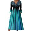 Vestido de Moda Estilo Nuevo Europeo y Americano 2023 Estampado con Cuello en V Manga Tres Cuartos Talla Grande Sitio Web Independiente Amazon Vestido Largo