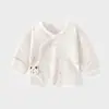 Ropa interior de algodón puro para bebé recién nacido, espalda media, sin varillas, para primavera y otoño, cierre de velcro, traje de monje ajustado, top para bebé