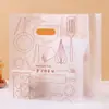 Bolsa de Empaque para Hornear Bolsa Tote Transparente de Plástico Bolsa de Cuatro Dedos Translúcida Empaque para Llevar Sushi Tostadas Pan Personalización