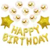 Venta caliente transfronteriza juego de letras de papel de aluminio 'Feliz Cumpleaños' de 16 pulgadas decoración de fiesta juego de globos de confeti de lentejuelas de 12 pulgadas