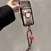 Funda de gato de dibujos animados con soporte para lanyard se transforma instantáneamente en una funda compatible con iPhone 16 Pro Max y iPhone 17 Dopamine Cielo Estrellado