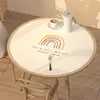 Tamanho Personalizado Mesa Redonda Pequena Impermeável, À Prova de Óleo, Anti-Escaldante, Toalha de Mesa Sem Lavagem, Mesa de Centro, Tapete Antiderrapante, Mesa de Jantar Redonda Tapete de Mesa de Couro