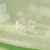 Anillo Estilo Dulce Japonés con Diseño de Flor Hueca, Anillo Abierto Ajustable, Fresco y Versátil, Apilable, Adecuado para Combinar con Accesorios de Mano, Mayoreo