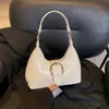 Bolso de Hombro Nuevo Estilo Coreano de Primavera, Bolso de Cuero con Cera de Aceite de Moda y Sencillo para Debajo del Brazo, Versátil para Viajes Diarios y Uso Diario, Bolso Tipo Empanada para Mujer