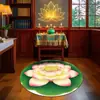 Cojín de Meditación Flor de Loto de Terciopelo de Cristal Cojín Redondo Zen de Meditación Sala Budista Hogar Meditación Alfombra Antideslizante Engrosada