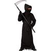 Disfraz de Halloween para niños, disfraz de muerte, ropa de cosplay de guadaña negra, ropa larga con gafas