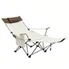 Silla de Exterior Descanso para el Almuerzo Reclinable Doble Propósito Portátil Silla de Playa para Exteriores Estilo Camping Silla con Respaldo Silla Individual Plegable Cama