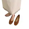 Zapatos planos suaves de estilo francés, mocasines poco profundos de gamuza con punta redonda, mocasines vintage de estampado de leopardo para primavera y otoño con lazo