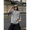 Camiseta Henley de manga corta retro americana para hombre y mujer, top versátil simple de color liso para verano, casual perezoso