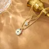 Collar de Estrella de Ocho Puntas con Diseño Original de Henna para Mujer, Diseño Transfronterizo Europeo y Americano de Lujo Ligero Estilo Ins Cadena para Clavícula de Circonita Venta Directa