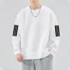 Moletom masculino 2025 outono estilo americano solto manga longa gola redonda esportivo espesso pulôver modelo moderno peso pesado