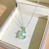 Novo produto transfronteiriço: Colar simples e único totalmente cravejado em micro-incrustação para mulheres, design fresco, popular online, acessório de corrente para clavícula requintado