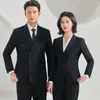 Gerente de Ventas Ropa de Trabajo Mismo Estilo Traje Cruzado Tienda 4S Traje Profesional Hombres Funcionario Entrevista Ropa Formal Mujeres