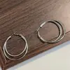 Brincos de Círculo Duplo Estilo Europeu e Americano Modernos Simples Versáteis Ins Minimalistas Nicho Acessórios da Moda