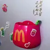 Fofo Suporte de Armazenamento Magnético para Geladeira McDonald's Caixa de Armazenamento com Ímãs na Parte de Trás, Caixa de Armazenamento para Cozinha Montada na Parede sem Furos