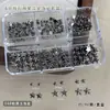 Decoraciones para arte de uñas de estrella de cinco puntas de 6 rejillas, populares para exportación y ventas transfronterizas, pedrería de estrella de Navidad de aleación en oro, plata, gunmetal y negro, accesorios para manualidades