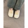 Zapatos peludos estilo hada suaves para usar en exteriores, Zapatos tipo botín cálidos con felpa, Zapatos planos de algodón para mujer