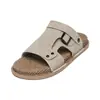 Sandálias Birkenstock de tamanho grande para homens, nova moda de verão, antiderrapantes de sola grossa, de uso duplo para dirigir e praia