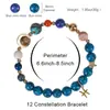 Multi-Win Joyería Pulsera de Constelaciones Azules Piedra Azul 8mm Piedra Natural Pulsera de Perlas de Ocho Planetas Venta al por Mayor