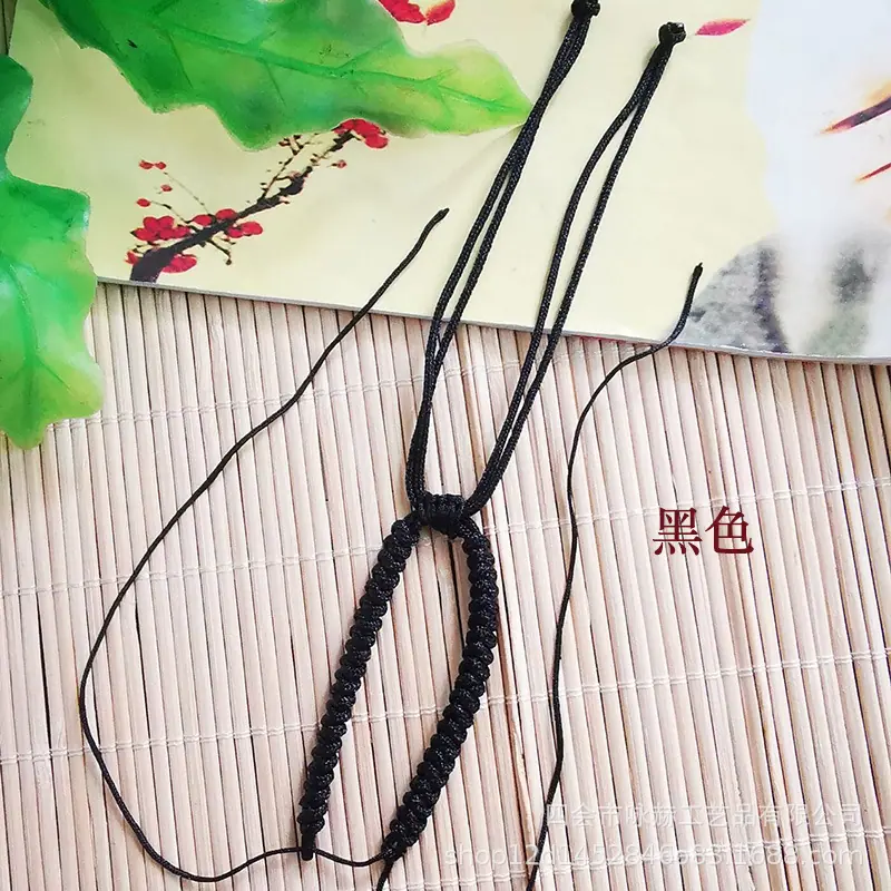 黑色加长不带尾珠金刚结手链