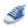 Sapatos de Bebê com Solado Macio, Lona Simples, Sapatos de Caminhada para Bebê, Cor Sólida Linha d'Água, Novo Modelo Primavera e Outono, Com Cadarço Antiderrapante