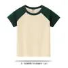 Camiseta de manga corta estilo americano Yupai personalizada, diseño impreso, para padres e hijos, estudiantes, corte holgado, moderna, raglán, personalización