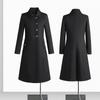 Abrigo de lana de largo medio para mujer otoño e invierno Nuevo acolchado grueso cálido abrigo de lana peto abrigo gris