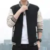 Chaqueta de otoño abotonada, moderna y juvenil, con cremallera, cuello de béisbol, manga larga y rayas.