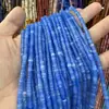 2*4mm Ángulo Recto Azul Profundo Corte Recto Ágata Piedra Natural Cuentas Planas Cuentas Espaciadoras Cuentas Sueltas Productos Semi-terminados Accesorios para Joyería DIY