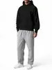 Conjunto de Sudadera con Capucha para Hombre, Conjunto Casual Deportivo de Dos Piezas de Color Sólido, Estilo Primavera y Otoño, Sudadera de Marca de Moda y Pantalones de Chándal Rectos, Ropa para Hombre