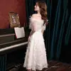 Vestido Curto de Festa Feminino Novo Branco Elegante para Madrinhas, Irmãs, Festa de Fada, Banquete de Aniversário Tomara que Caia