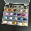 Amazon 50 colores opcionales línea inferior comercio exterior color fijo caja de hilos 402 hilo de poliéster máquina de coser doméstica hilo de carrete de color