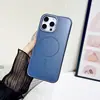 Funda Magnética de Color Puro de Metal de Alta Gama para Teléfono Móvil, Delgada y Circular, Adecuada para iPhone 16 15 Pro Max Samsung, Estuche Protector