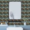 Suministro de AliExpress estilo marroquí costuras patrón floral cocina sala de estar pared mate autoadhesivo pegatinas de pared decorativas
