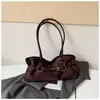 Bolsa de ombro vintage descontraída de grande capacidade, bolsa de ombro única elegante estilo motocicleta, bolsa tote estilosa para sair e ir ao trabalho