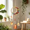 Elegante atrapasueños con árbol de la vida de piedra natural cruda, adorno colgante, campanilla de viento colorida para pared, superventas transfronterizo