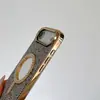 Espejo de Maquillaje de Moda de Fábrica para Mujer con Diamantes, Funda para Teléfono Móvil Dos en Uno, Adecuada para Apple Iphone17Promax