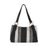Bolso de Viaje de Gran Capacidad para Mujeres 2025 Otoño Nuevo Bolso de Lona a Rayas Bolso Tote Casual para el Hombro Bolso Tote de Viaje