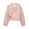 Z Estilo Europeo y Americano Transfronterizo 2026 Nueva Moda Elegante Ropa de Mujer al por Mayor Cuello Grande Manga Larga Chaqueta de Cuero 5479248