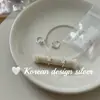 Brincos frescos e delicados estilo ins coreano, brincos florais de graffiti mini requintados em prata de lei S925, pequenos e elegantes com um temperamento suave