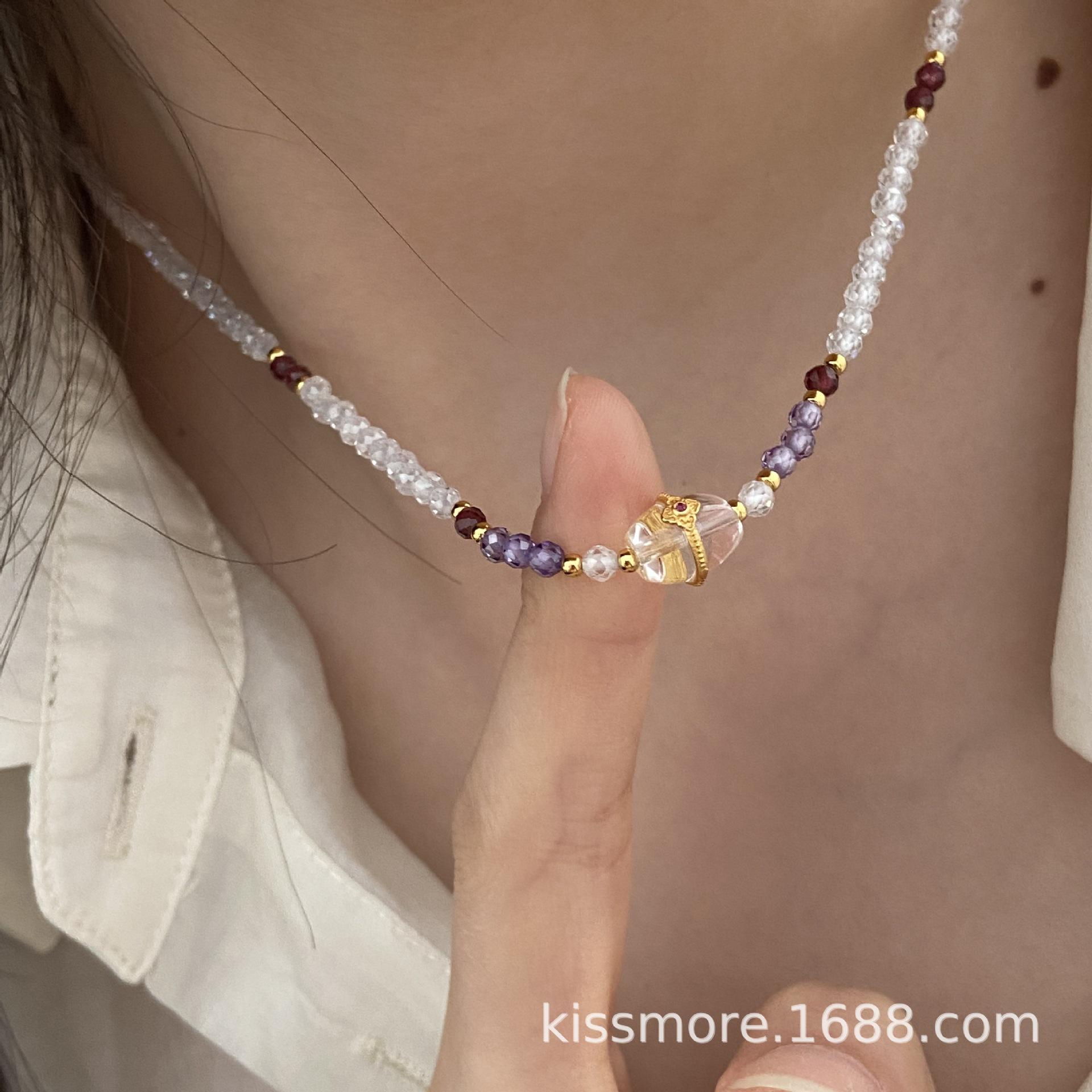 纯银镀金白水晶桶珠尖晶项链5.jpg