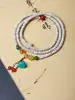Pulseira Duplo Círculo Bodhi Estrela e Lua para Mulheres, Nova Pulseira de Contas Budista Estilo Chinês, Joias Étnicas de Luxo Leve de Nicho Venda por Atacado